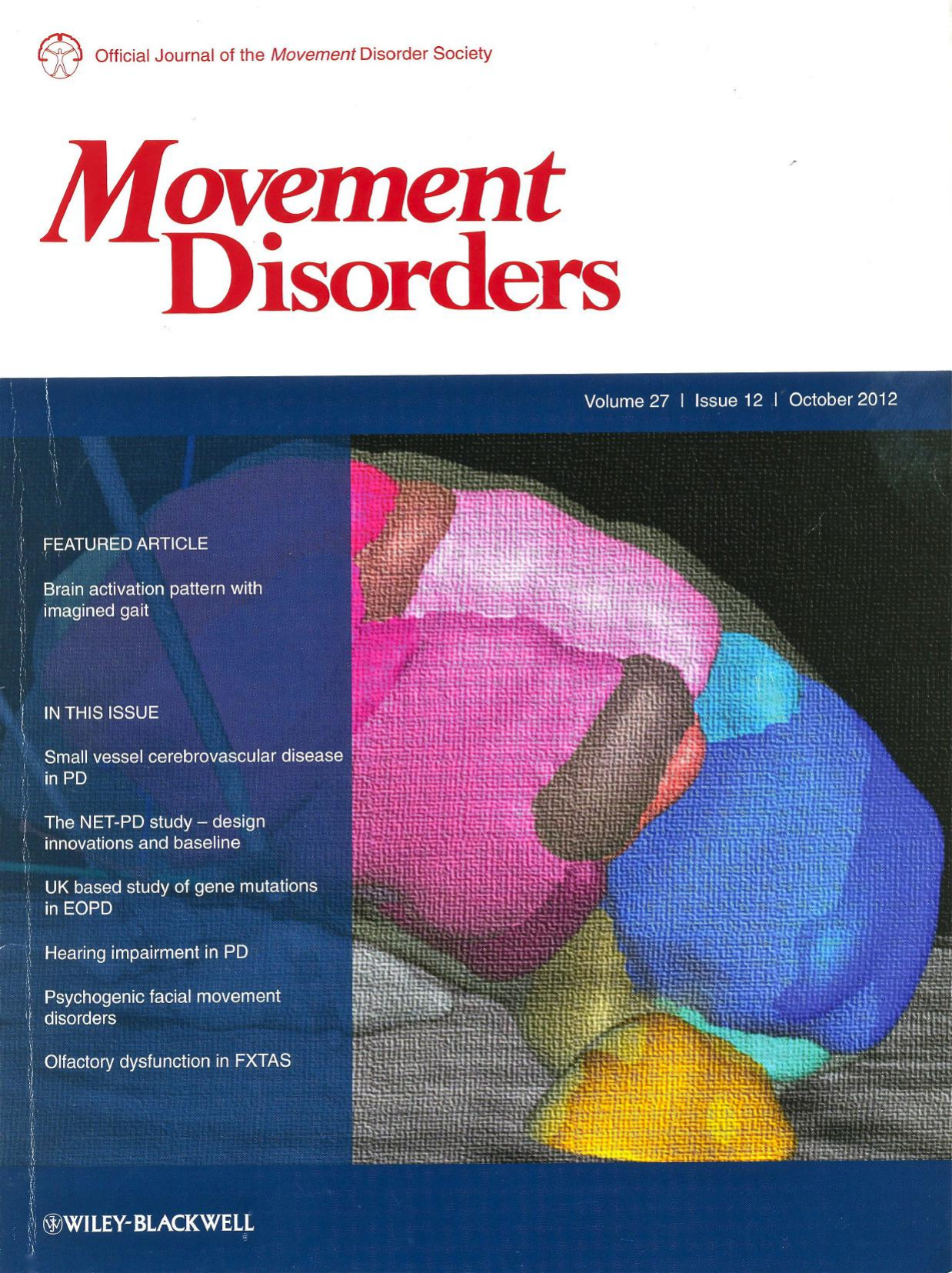 Movement Disorders cover associated with an article using SWAN histological data